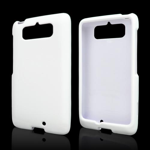 White Rubberized Hard Case for Motorola Droid Mini