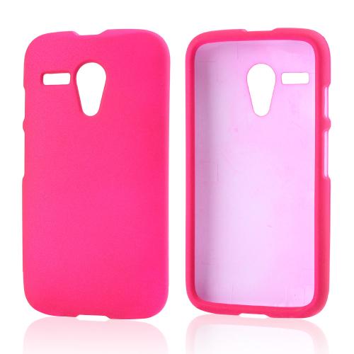 Hot Pink Rubberized Hard Case for Motorola Moto G