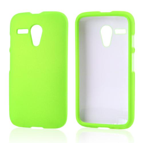 Neon Green Rubberized Hard Case for Motorola Moto G