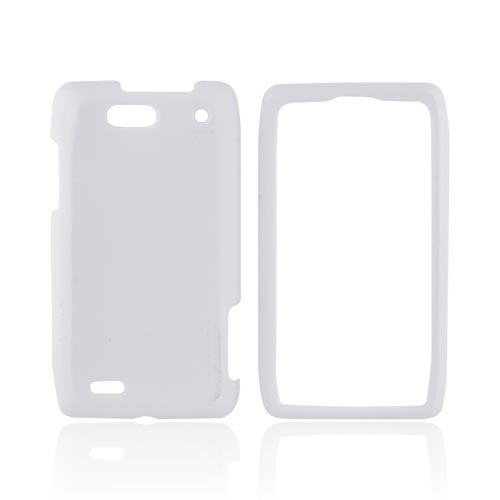 Motorola Droid 4 Rubberized Hard Case - Solid White