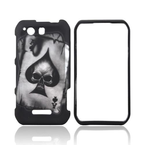 Motorola Photon Q 4G LTE Rubberized Hard Case - Ace Skull on Black