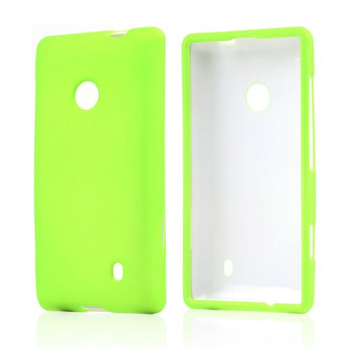 Neon Green Rubberized Hard Case for Nokia Lumia 521