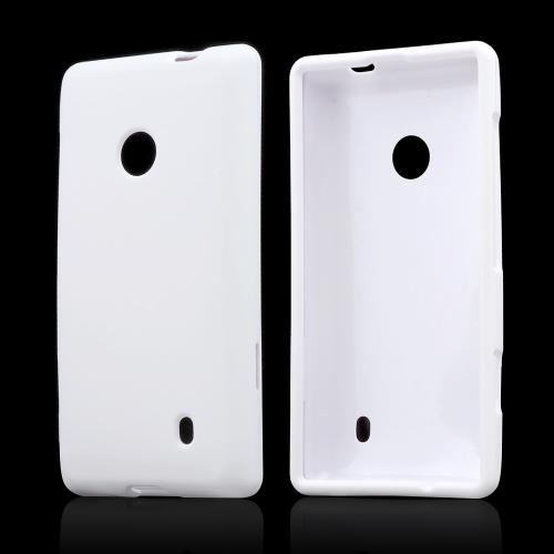 Solid White Rubberized Hard Case for Nokia Lumia 521