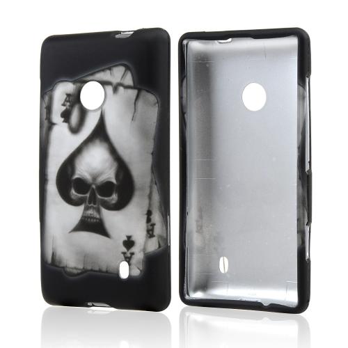 Ace Spade Skull on Black Rubberized Hard Case for Nokia Lumia 521