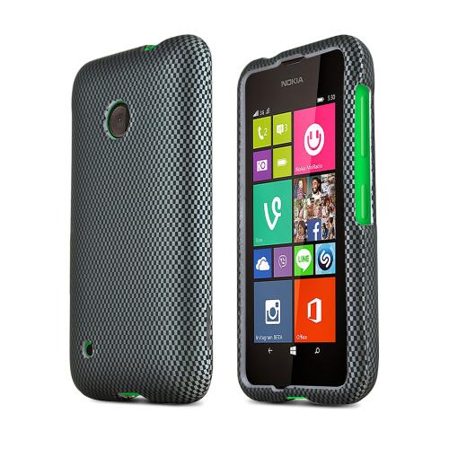 Gray Carbon Fiber Design Nokia Lumia 530 Matte Rubberized Hard Case Cover