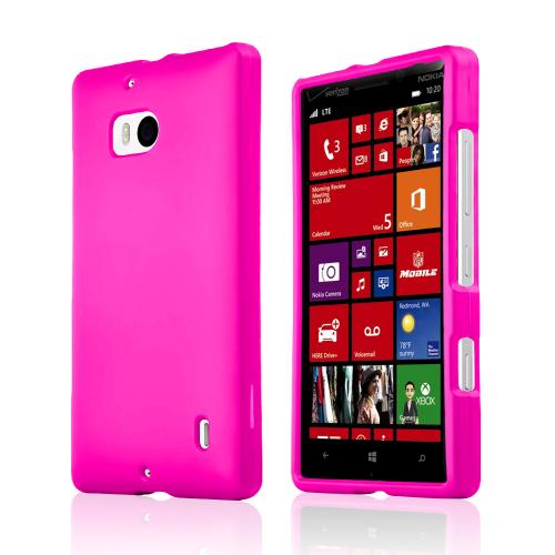 Hot Pink Rubberized Hard Plastic Case for Nokia Lumia Icon