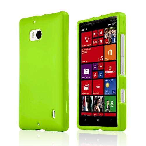 Neon Green Rubberized Hard Plastic Case for Nokia Lumia Icon
