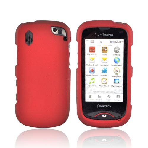Pantech Hotshot Rubberized Hard Case - Red