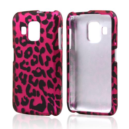 Hot Pink/ Black Leopard Rubberized Hard Case for Pantech Perception