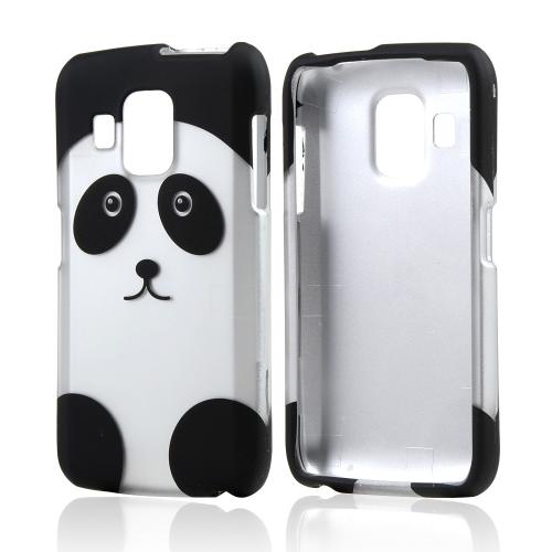 Black/ Silver Panda Bear Rubberized Hard Case for Pantech Perception