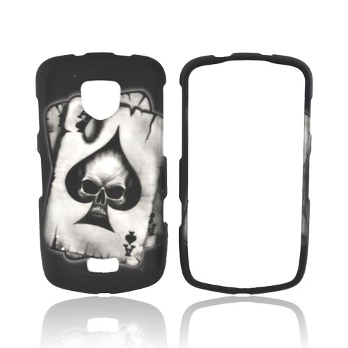 Samsung Droid Charge Rubberized Hard Case - Ace Skull on Gray