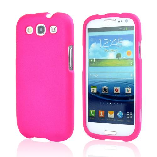 Samsung Galaxy S3 Rubberized Hard Case - Hot Pink