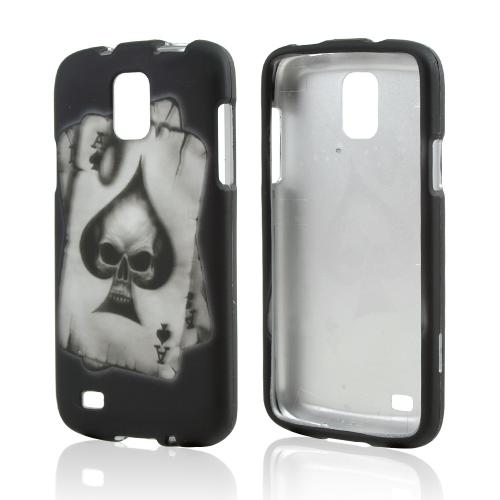Black Ace Spade Skull Rubberized Hard Case for Samsung Galaxy S4 Active