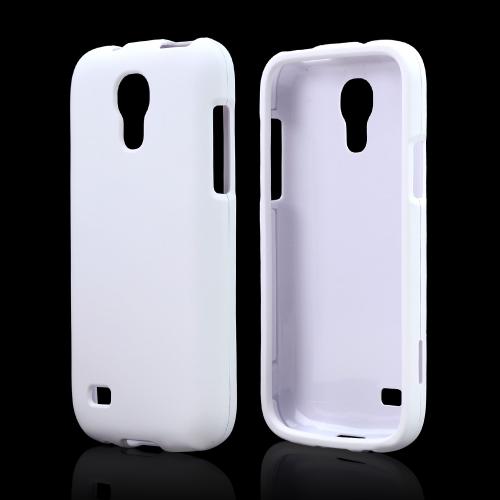 White Rubberized Hard Case for Samsung Galaxy S4 Mini