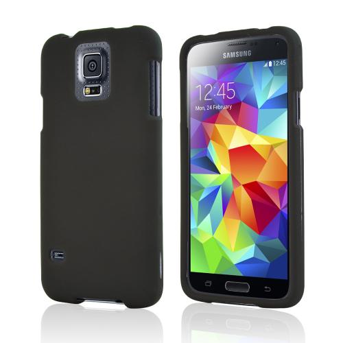 Black Rubberized Hard Plastic Case for Samsung Galaxy S5