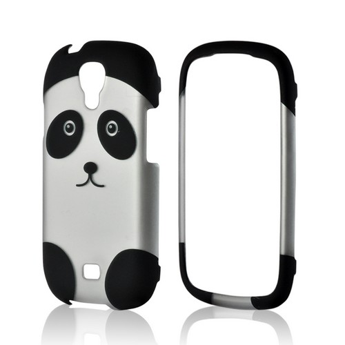 Black/ Silver Panda Rubberized Hard Case for Samsung Stratosphere 2