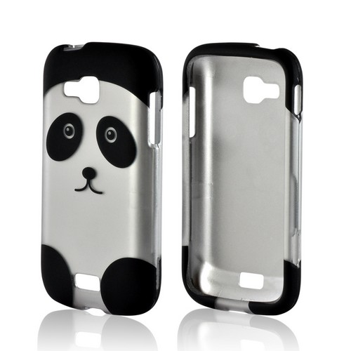 Black/ Silver Panda Rubberized Hard Case for Samsung ATIV Odyssey