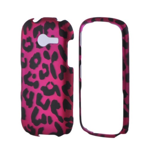 Samsung Array M390 Rubberized Hard Case - Hot Pink/ Black Leopard