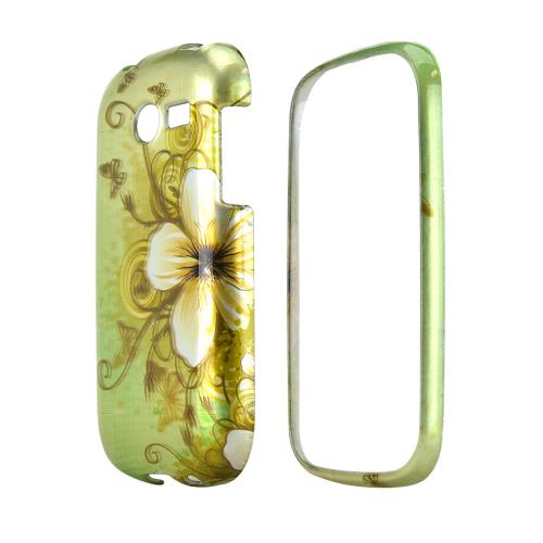Samsung Array M390 Hard Case - White Hawaiian Flowers on Green
