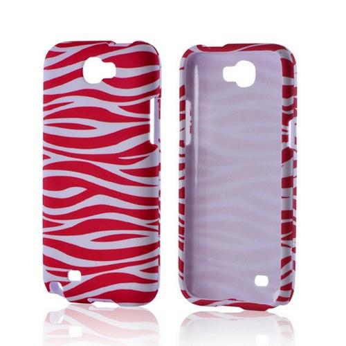 Hot Pink/ White Zebra Rubberized Hard Case for Samsung Galaxy Note 2