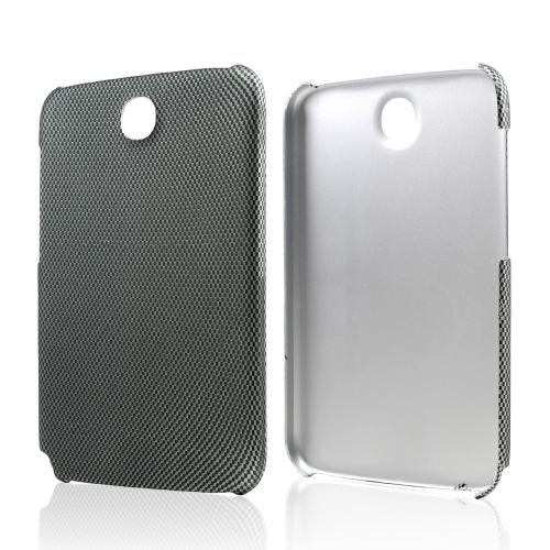 Gray/ Black Carbon Fiber Design Rubberized Hard Case for Samsung Galaxy Note 8.0