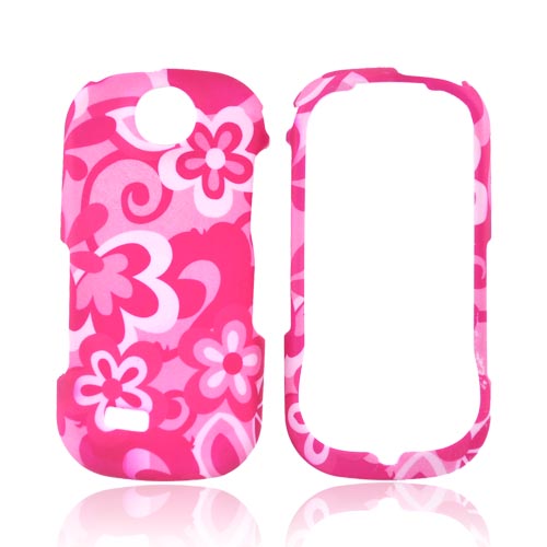 Samsung R710 Suede Rubberized Hard Case - Pink Flowers