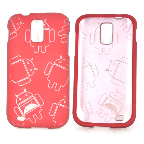 T-Mobile Samsung Galaxy S2 Rubberized Androitastic Hard Case - Red