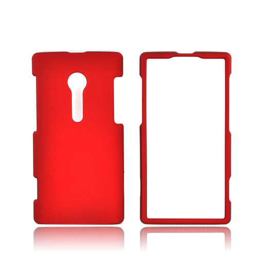 Sony Xperia Ion T28i Rubberized Hard Case - Red
