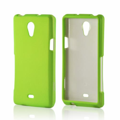 Neon Green Rubberized Hard Case for Sony Xperia TL