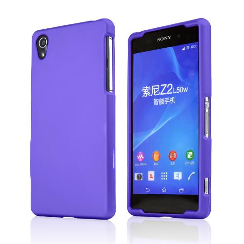 Purple Sony Xperia Z2 Rubberized Hard Case Cover, Great Basic Protection!