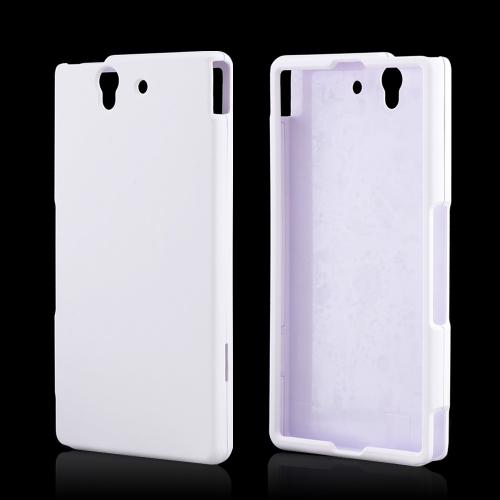 White Rubberized Hard Case for Sony Xperia Z