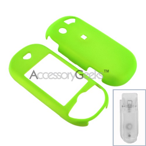 Pantech Matrix Pro Rubberized Hard Case - Neon Green