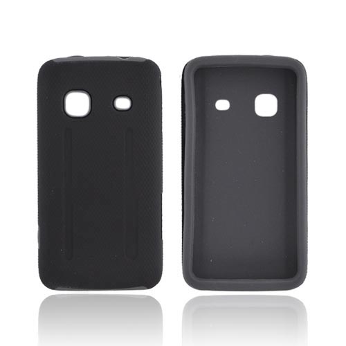 Samsung Galaxy Prevail M820 Silicone Case w/ Rubberized Back Cover - Gray/ Black