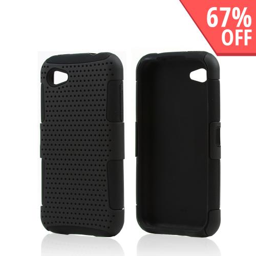 Black Rubberized Mesh on Black Silicone for HTC First