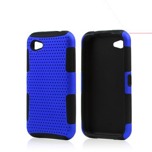 Blue Rubberized Mesh on Black Silicone for HTC First
