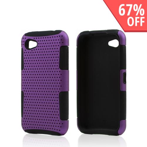 Purple Rubberized Mesh on Black Silicone for HTC First