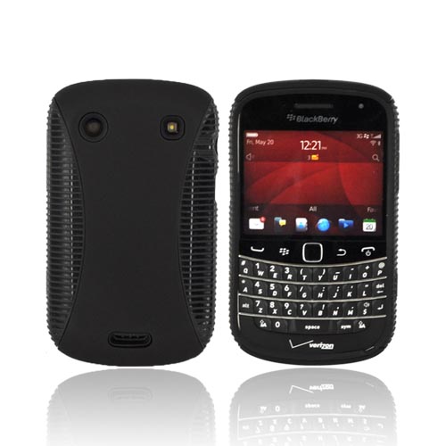 Blackberry Bold 9900, 9930 Hard Back Over Crystal Silicone - Black