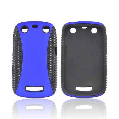 Blackberry Curve 9360 Rubberized Hard Back Over Crystal Silicone - Blue/ Black