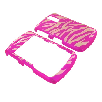 Blackberry Curve 8330, 8320, 8310, 8300 Glow in the Dark Illusion Hard Case - Clear Hot Pink Zebra