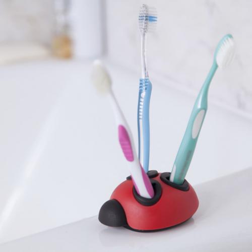 Kikkerland Red Ladybug Toothbrush holder - Holds up to 3 Toothbrushes!