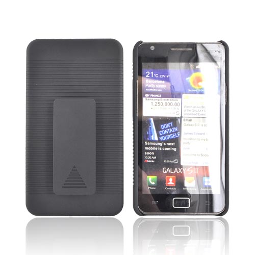 AT&T Samsung Galaxy S2 Rubberized Hard Case & Holster Combo - Black