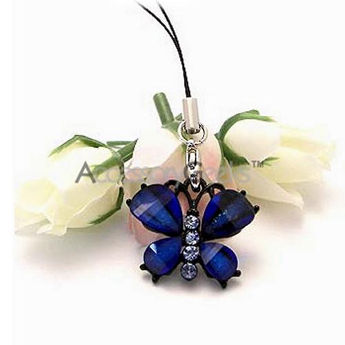 Glamorous Butterfly Cell Phone Charm/ Strap - Blue