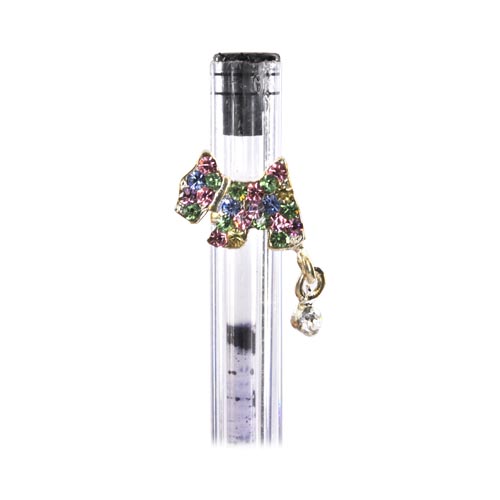 Shiny Puppy Dog Cellphone Antenna / Pen / Pencil Ring Charm - multi color