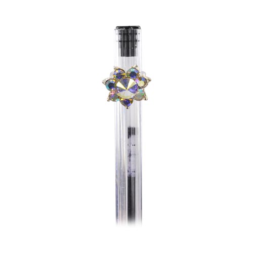 Flower Cellphone Antenna / Pen / Pencil Ring Charm - clear