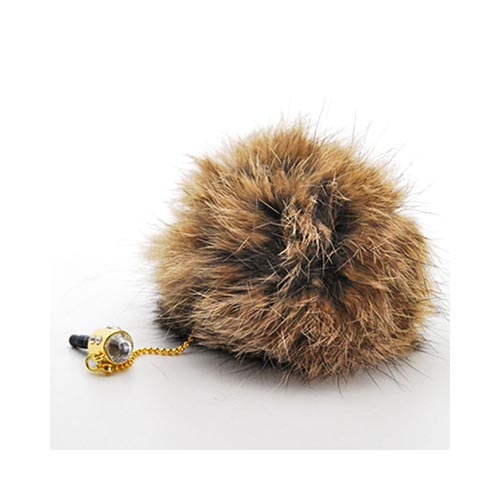 Universal 3.5mm Headphone Jack Stopple Charm - Brown Fur