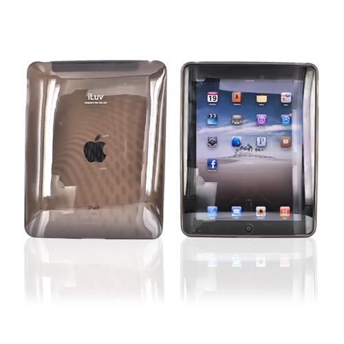 Original iLuv Apple iPad (1st Gen) 1st Flexi-Clear Case w/ Dot Wave, ICC802BLK - Transparent Smoke