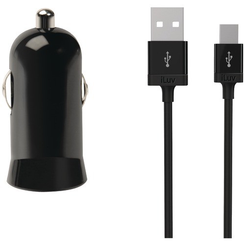 ILUV IAD225BLK MICRO USB CAR CHARGER WITH MINI USB CABLE