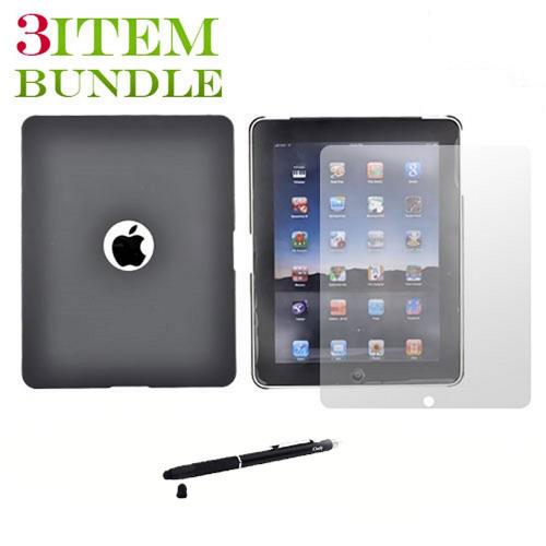 Apple iPad (1st Gen) Combo Package w/ iClooly Stylus, Screen Protector and Hard Case - Black