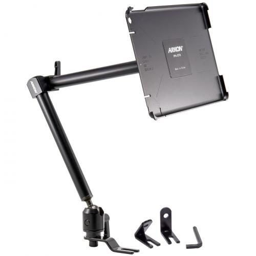 Arkon Black iPad Air Custom Fit Mount - 22" Heavy-Duty Seat Rail Car Mount (IPA-CFH + HD001)