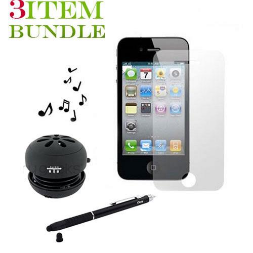 Apple iPhone 4 Combo Package w/ Portable Speaker, Screen Protector and Stylus
